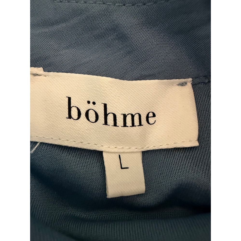 Bohme Maxi Dress Women Large Blue Floral Embroidered Smocked Waist PSD1844A-BM - Picture 7 of 9